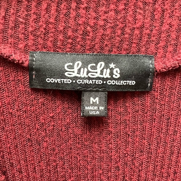 Lulus Low Shoulder Sweater in Red - Picture 3 of 3
